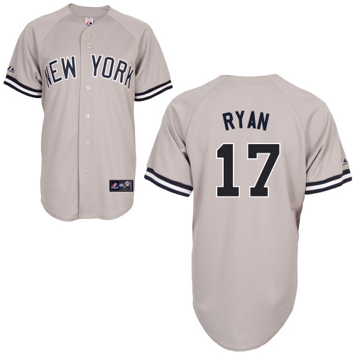 Brendan Ryan #17 MLB Jersey-New York Yankees Men's Authentic Replica Gray Road Baseball Jersey
